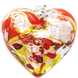 FRIENDSHIP HEART 7CM PERIDOT