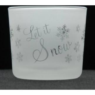 LET IT SNOW V1 TEALIGHT HOLDER