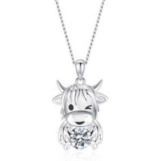 HC01 HIGHLAND COW PENDANT DIAMOND