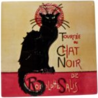 20x20 TRIVET CHAT NOIR