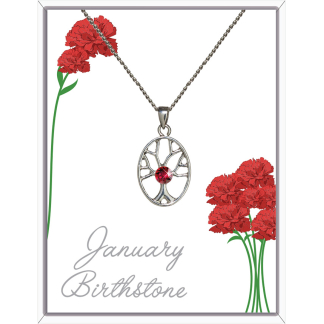 January Tree Of Life Pendant Necklace (AJ141)