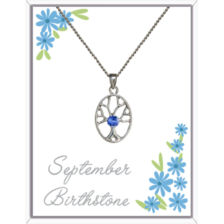 September Tree Of Life Pendant Necklace (AJ149)