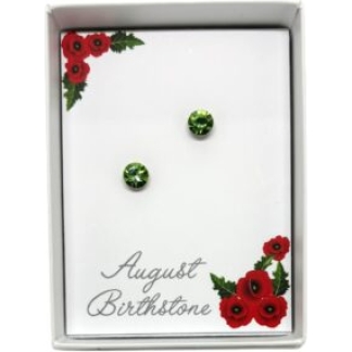 August Birthstone Stud Earrings (B1327)