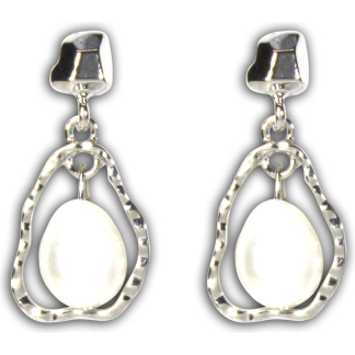 Irregular White Pearl Earrings (C3005)