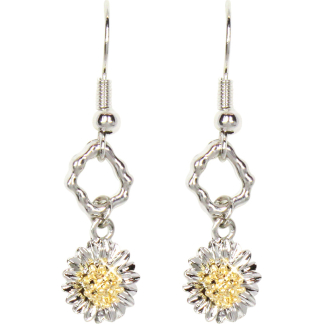 Gold & Rhodium Daisy Earrings (C3007)