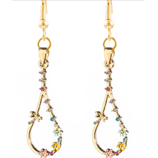 Pear Drop Gold Earrings (H1510)
