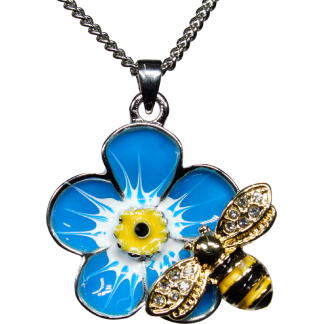 Bee Forget Me Not Pendant Necklace (H1903)
