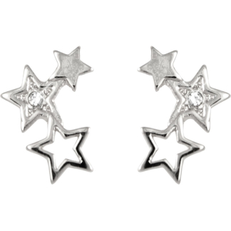 Stars Rhodium Little Box Earrings (L1008)