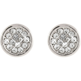 Round Rhodium Little Box Earrings (L1030)
