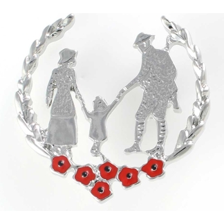 Family Wreath Poppy Brooch (P1033)