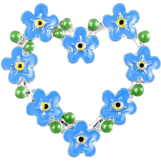 Forget Me Not Heart Shape Brooch (P7302)