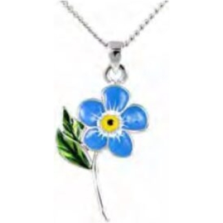Forget Me Not Stem Pendant Necklace (P7313)