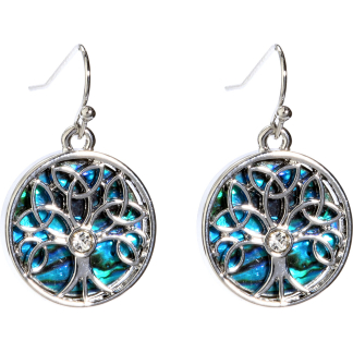 Tree of Life Paua Shell Earrings (S1444)
