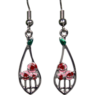 Curved drop Mackintosh Earrings (T5012)
