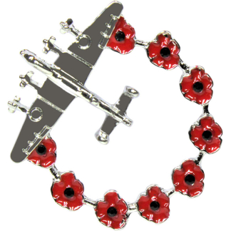 Lancaster Bomber Poppy Brooch (P1047)
