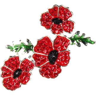 Triple Poppy Brooch (P1050)