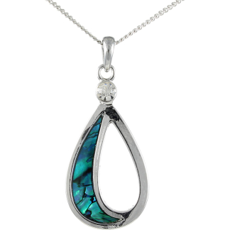 Loop Paua Shell Pendant Necklace (S1011)
