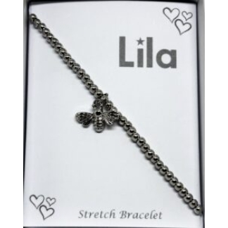 Bee Rhodium Stretch Bracelet (AL506)