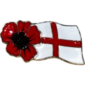 English Flag Poppy Brooch (P1062)