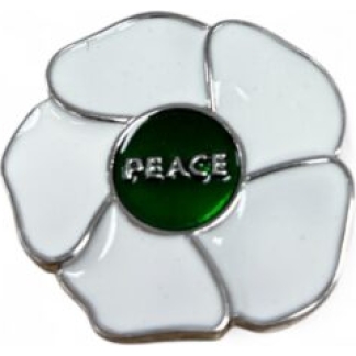 Peace Poppy White Brooch (P1070)