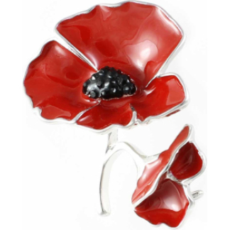 Two Poppies Poppy Brooch (P1018)