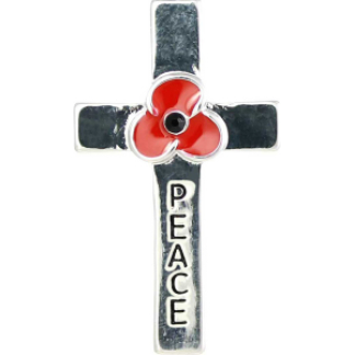 Peace Cross Poppy Brooch (P1020)