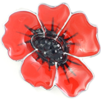 30mm Enamel Poppy Brooch (P1026)