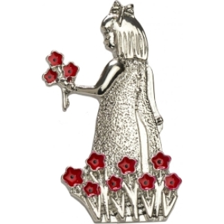 Little Girl Poppy Field Poppy Brooch (P1039)