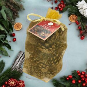 SCENTED PINE CONES GOLD BAG - CASE OF 24