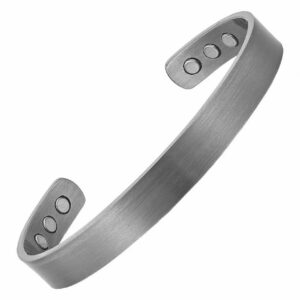 CMB34 COPPER MAGNETIC BRACELET - SILVER (6 MAGNETS)