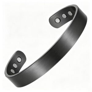 CMB35 COPPER MAGNETIC BRACELET - GUNPOWDER BLACK (6 MAGNETS)