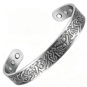 CMB36 COPPER MAGNETIC BRACELET - SILVER (6 MAGNETS)