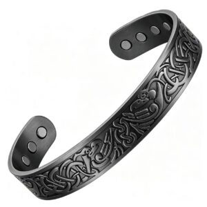 CMB37 COPPER MAGNETIC BRACELET - GUNPOWDER BLACK (6 MAGNETS)