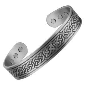 CMB40 COPPER MAGNETIC BRACELET - SILVER (6 MAGNETS)
