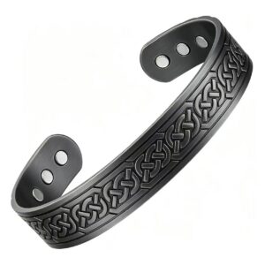 CMB41 COPPER MAGNETIC BRACELET - GUNPOWDER BLACK (6 MAGNETS)