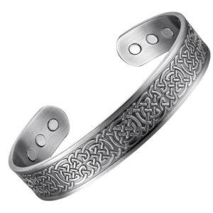 CMB42 COPPER MAGNETIC BRACELET - SILVER (6 MAGNETS)