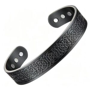 CMB43 COPPER MAGNETIC BRACELET - GUNPOWDER BLACK (6 MAGNETS)