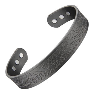 CMB45 COPPER MAGNETIC BRACELET - GUNPOWDER BLACK (6 MAGNETS)